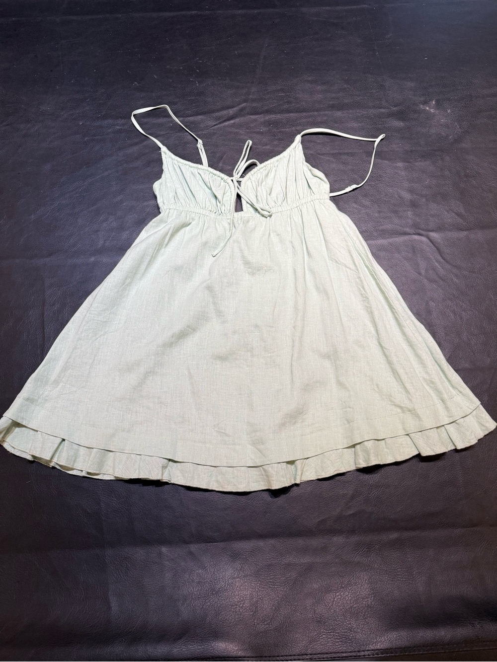 Princess Polly Light Sage Green Tie-Front Spaghetti Strap Slip Dress